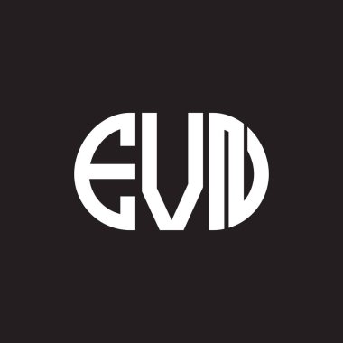 EVN harfi logo tasarımı siyah arka planda. EVN yaratıcı harflerin baş harfleri logo kavramı. EVN harf tasarımı.