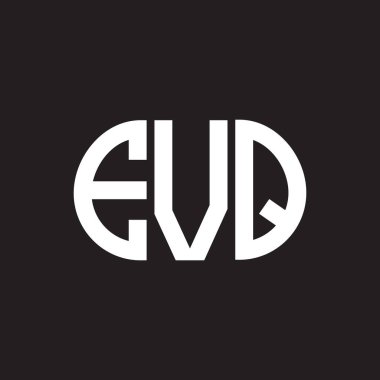 EVQ harfi logo tasarımı siyah arka planda. EVQ yaratıcı harflerin baş harfleri logo kavramı. EVQ harf tasarımı.