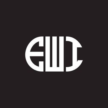 Siyah arka planda EWI harf logosu tasarımı. EWI yaratıcı harflerin baş harfleri logo kavramı. EWI harf tasarımı.