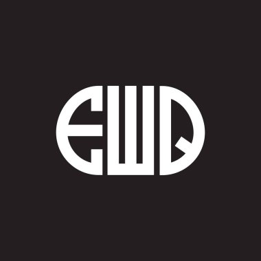Siyah arka planda EWQ harfi logo tasarımı. EWQ yaratıcı harflerin baş harfleri logo kavramı. EWQ harf tasarımı.