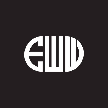 Siyah arka planda EWW harf logosu tasarımı. EWW yaratıcı harflerin baş harfleri logo kavramı. EWW harf tasarımı.