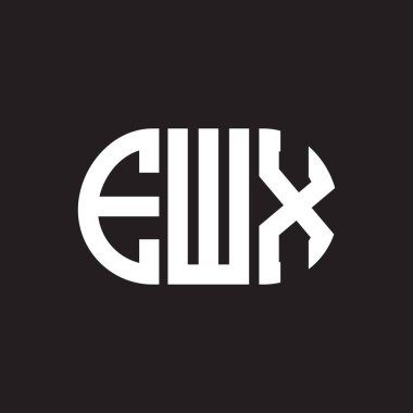 Siyah arka planda EWX harf logosu tasarımı. EWX yaratıcı harflerin baş harfleri logo kavramı. EWX harf tasarımı.