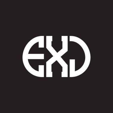 EXJ harfi logo tasarımı siyah arka planda. EXJ yaratıcı harflerin baş harfleri logo kavramı. EXJ harf tasarımı.