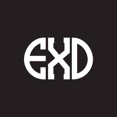 Siyah arkaplanda EXO harf logosu tasarımı. EXO yaratıcı harflerin baş harfleri logo kavramı. EXO harf tasarımı.