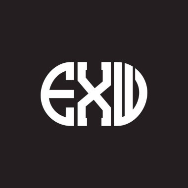 Siyah arkaplanda EXW harf logosu tasarımı. EXW yaratıcı harflerin baş harfleri logo konsepti. EXW harf tasarımı.