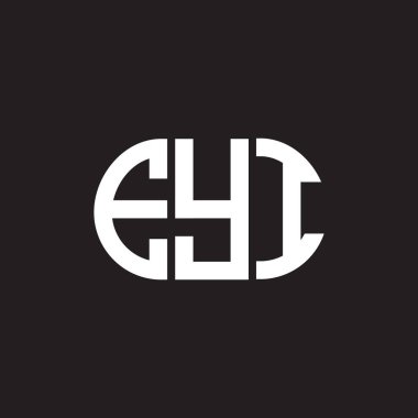 Siyah arka planda EYI harf logosu tasarımı. EYI yaratıcı harfler logosu konsepti. EYI harf tasarımı.