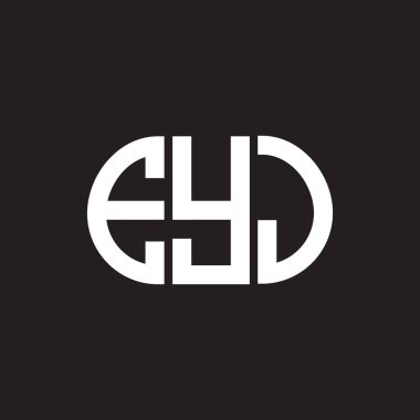 Siyah arka planda EYJ harf logosu tasarımı. EYJ yaratıcı harflerin baş harfleri logo kavramı. EYJ harf tasarımı.