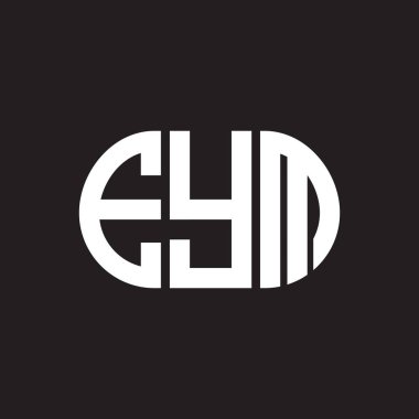 Siyah arka planda EYM harf logosu tasarımı. EYM yaratıcı harflerin baş harfleri logo kavramı. EYM harf tasarımı.