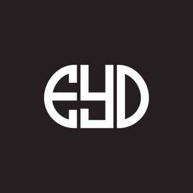 Siyah arka planda EYO harf logosu tasarımı. EYO yaratıcı harflerin baş harfleri logo kavramı. EYO harf tasarımı.