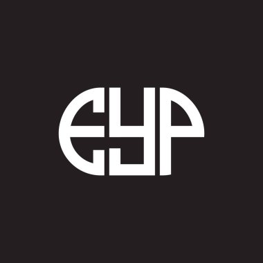 Siyah arka planda EYP harf logosu tasarımı. EYP yaratıcı harflerin baş harfleri logo kavramı. EYP harf tasarımı.