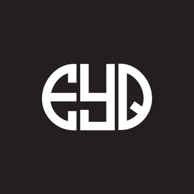 Siyah arka planda EYQ harf logosu tasarımı. EYQ yaratıcı harflerin baş harfleri logo kavramı. EYQ harf tasarımı.