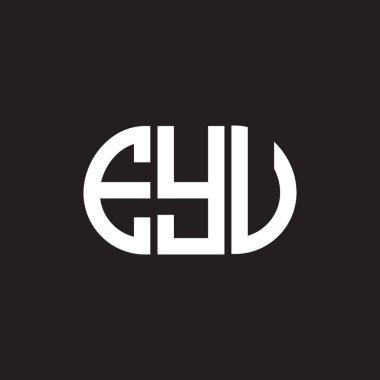 Siyah arka planda EYV harf logosu tasarımı. EYV yaratıcı harflerin baş harfleri logo kavramı. EYV harf tasarımı.