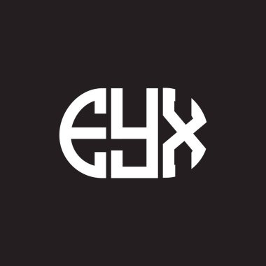 Siyah arkaplanda EYX harf logosu tasarımı. EYX yaratıcı harflerin baş harfleri logo kavramı. EYX harf tasarımı.