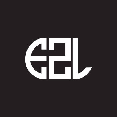 Siyah arka planda EZL harf logosu tasarımı. EZL yaratıcı harflerin baş harfleri logo kavramı. EZL harf tasarımı.