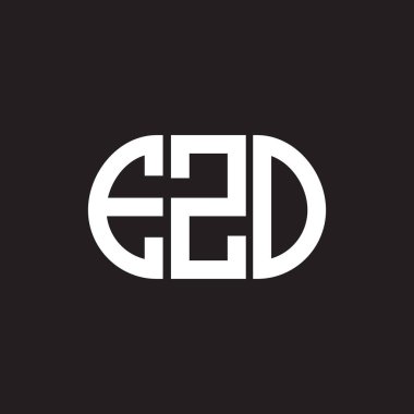 Siyah arka planda EZO harf logosu tasarımı. EZO yaratıcı harflerin baş harfleri logo kavramı. EZO harf tasarımı.