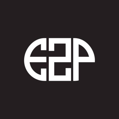 Siyah arkaplanda EZP harf logosu tasarımı. EZP yaratıcı harflerin baş harfleri logo kavramı. EZP harf tasarımı.