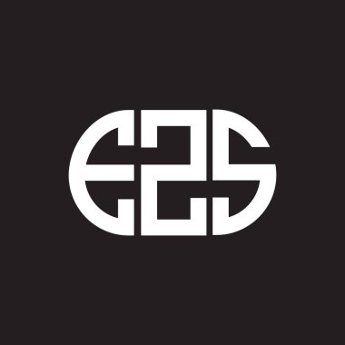 Siyah arka planda EZS harf logosu tasarımı. EZS yaratıcı harf logosu konsepti. EZS harf tasarımı.