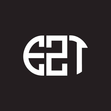 Siyah arkaplanda EZT harf logosu tasarımı. EZT yaratıcı harf logosu konsepti. EZT harf tasarımı.