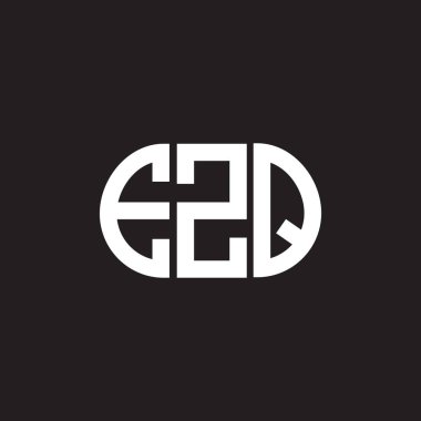 Siyah arka planda EZQ harfi logo tasarımı. EZQ yaratıcı harflerin baş harfleri logo kavramı. EZQ harf tasarımı.