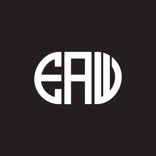 Euw Lettre Logo Design Sur Fond Noir Euw Initiales Créatives — Image vectorielle