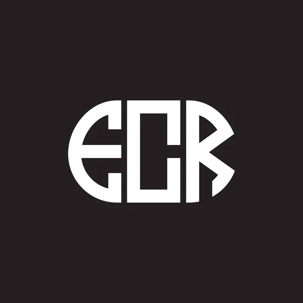 Diseño Del Logotipo Letra Ecr Sobre Fondo Negro Ecr Iniciales — Vector de stock
