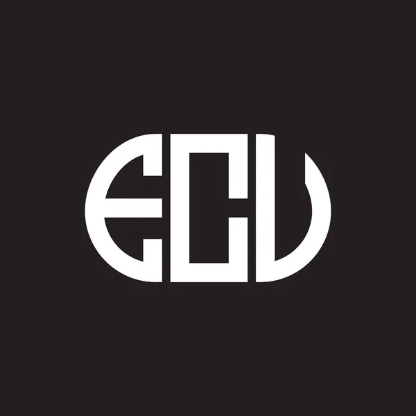 Siyah Arka Planda Ecu Harf Logosu Tasarımı Ecu Yaratıcı Harflerin — Stok Vektör