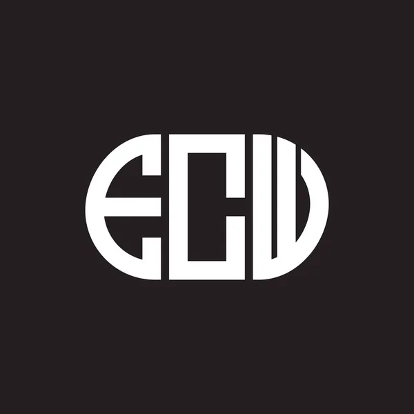 Σχεδιασμός Λογότυπου Γράμματα Ecw Μαύρο Φόντο Δημιουργικά Αρχικά Ecw Έννοια — Διανυσματικό Αρχείο