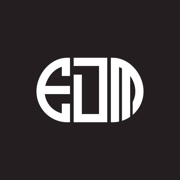 Logo Edm Sfondo Nero Edm Creativo Iniziali Lettera Logo Concetto — Vettoriale Stock