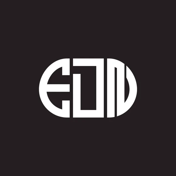 Дизайн Логотипу Літери Edn Чорному Тлі Творчі Ініціали Edn Концепція — стоковий вектор