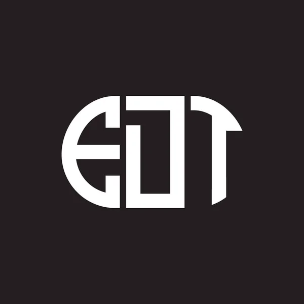 Edt Logo Ontwerp Zwarte Achtergrond Edt Creatieve Initialen Letter Logo — Stockvector