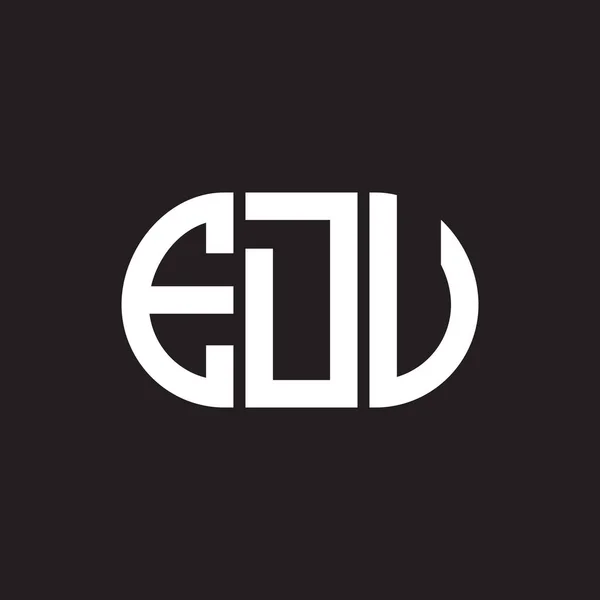 Diseño Del Logotipo Letra Edu Sobre Fondo Negro Edu Iniciales — Vector de stock