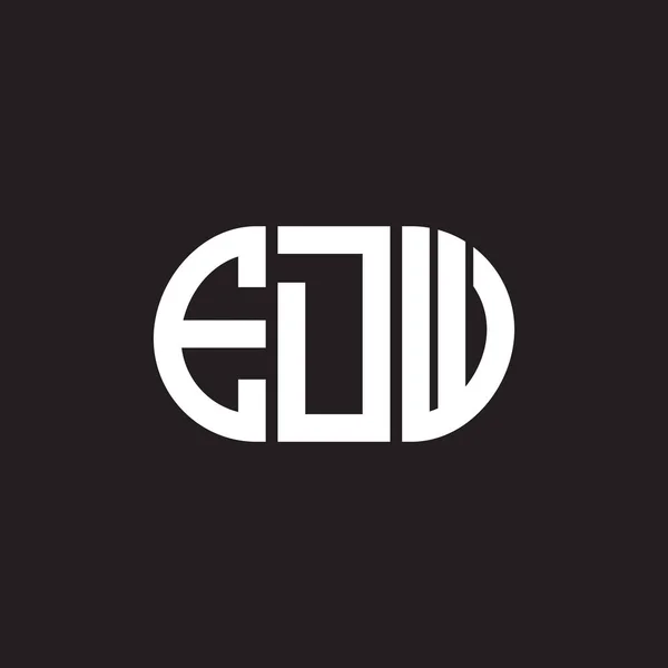 Diseño Del Logotipo Letra Edw Sobre Fondo Negro Edw Iniciales — Archivo Imágenes Vectoriales
