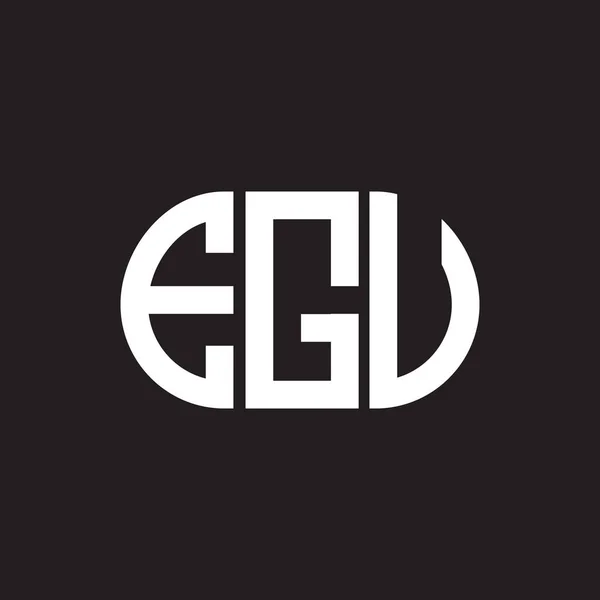 Egu Brev Logotyp Design Svart Bakgrund Egu Kreativa Initialer Brev — Stock vektor