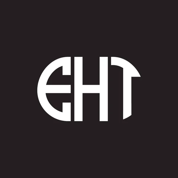 Eht Письмо Дизайн Логотипа Черном Фоне Креативные Инициалы Eht Буквенно — стоковый вектор