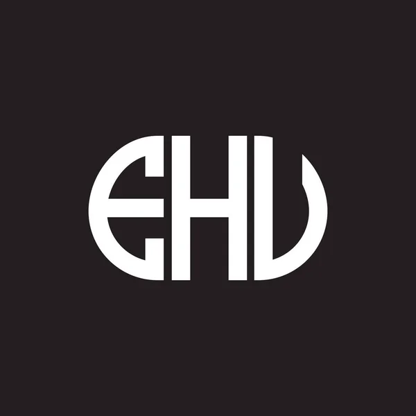 Σχεδιασμός Λογότυπου Ehv Μαύρο Φόντο Δημιουργικά Αρχικά Ehv Έννοια Λογότυπο — Διανυσματικό Αρχείο