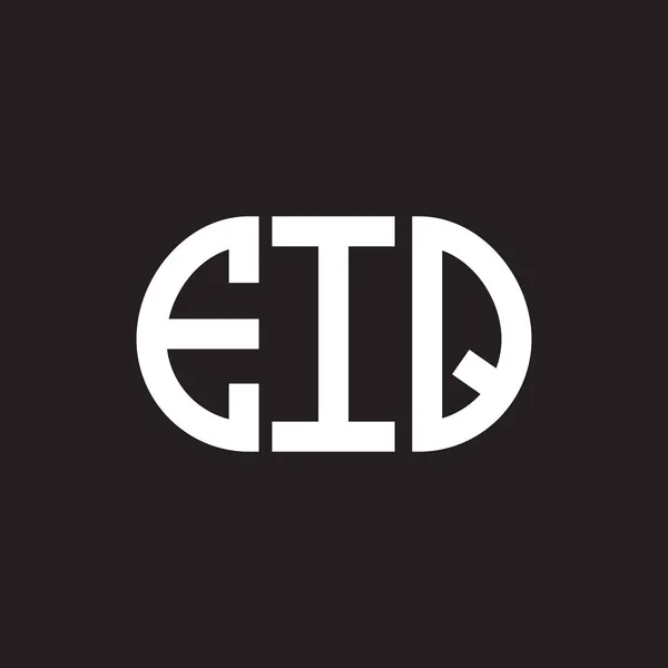 Diseño Del Logotipo Letra Eiq Sobre Fondo Negro Eiq Iniciales — Archivo Imágenes Vectoriales