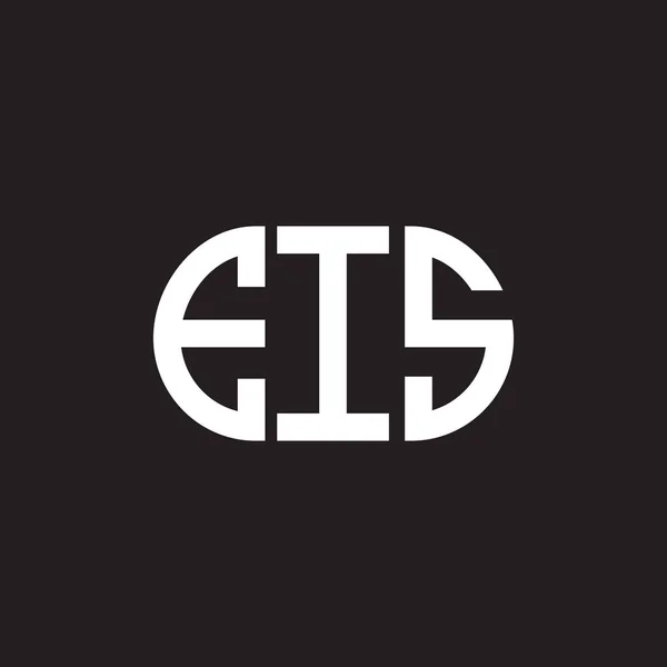 Diseño Del Logotipo Letra Eis Sobre Fondo Negro Eis Iniciales — Archivo Imágenes Vectoriales