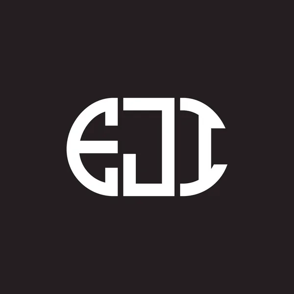 Eji Brev Logotyp Design Svart Bakgrund Eji Kreativa Initialer Brev — Stock vektor