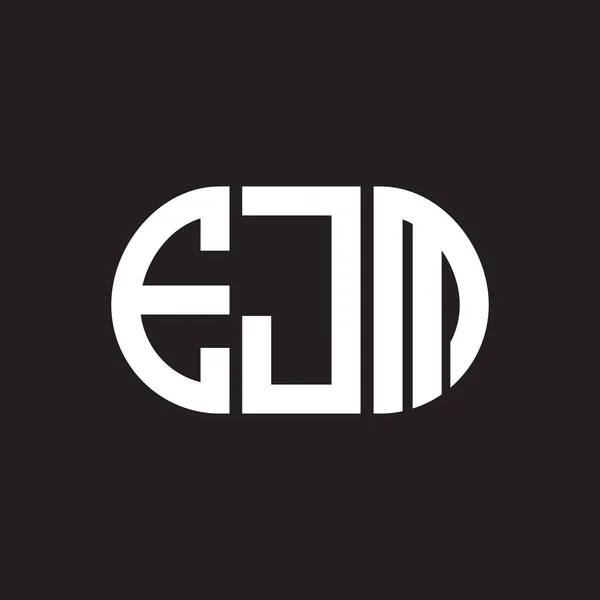Ejm Lettre Logo Design Sur Fond Noir Ejm Initiales Créatives — Image vectorielle