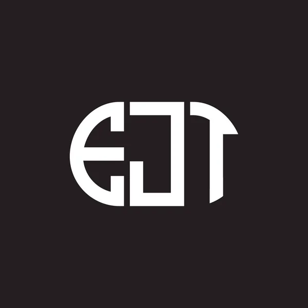 Ejt Lettre Logo Design Sur Fond Noir Ejt Initiales Créatives — Image vectorielle