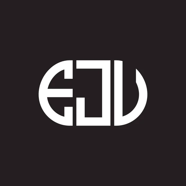 Eju Lettera Logo Design Sfondo Nero Eju Creativo Iniziali Lettera — Vettoriale Stock