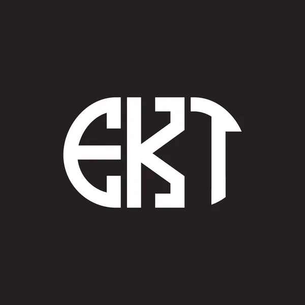 Дизайн Логотипа Ekt Чёрном Фоне Концепция Логотипа Буквенными Инициалами Ekt — стоковый вектор