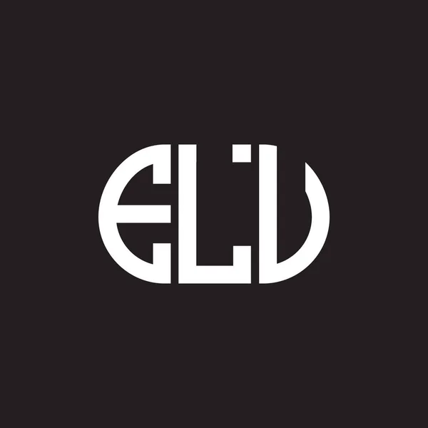 Elu Lettera Logo Design Sfondo Nero Elu Creativo Iniziali Lettera — Vettoriale Stock