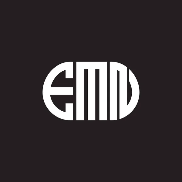 黒を基調としたEmnレターロゴデザイン Emnクリエイティブイニシャルレターロゴコンセプト Emnレターデザイン — ストックベクタ