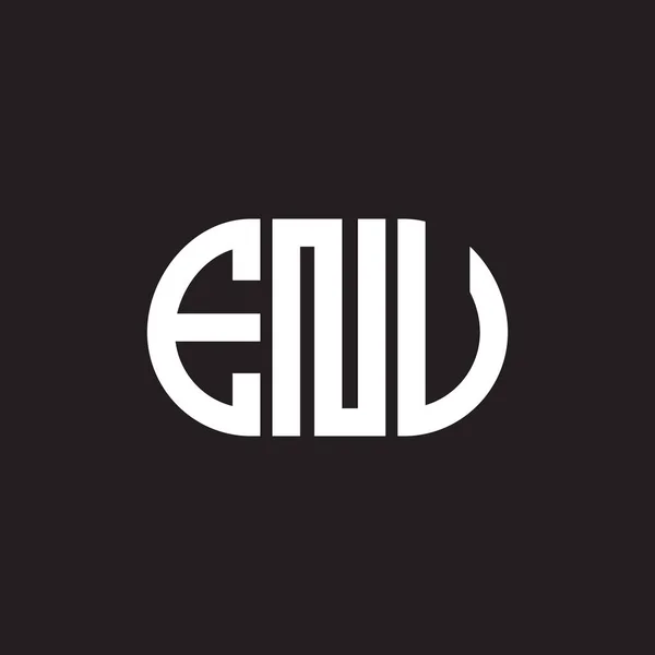 Diseño Del Logotipo Carta Env Sobre Fondo Negro Env Iniciales — Vector de stock