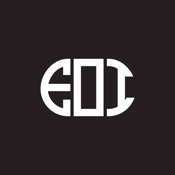 Siyah Arka Planda Eoi Harf Logosu Tasarımı Eoi Yaratıcı Harflerin — Stok Vektör