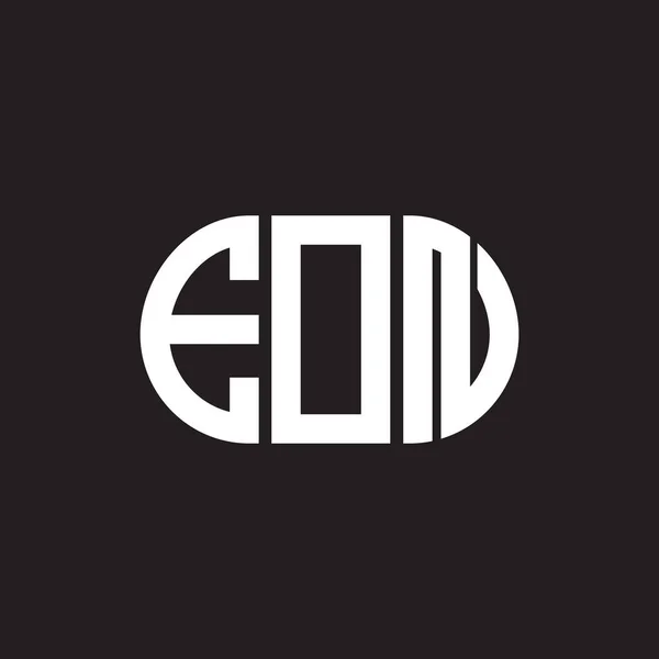 Siyah Arkaplanda Eon Harf Logosu Tasarımı Eon Yaratıcı Harflerin Baş — Stok Vektör