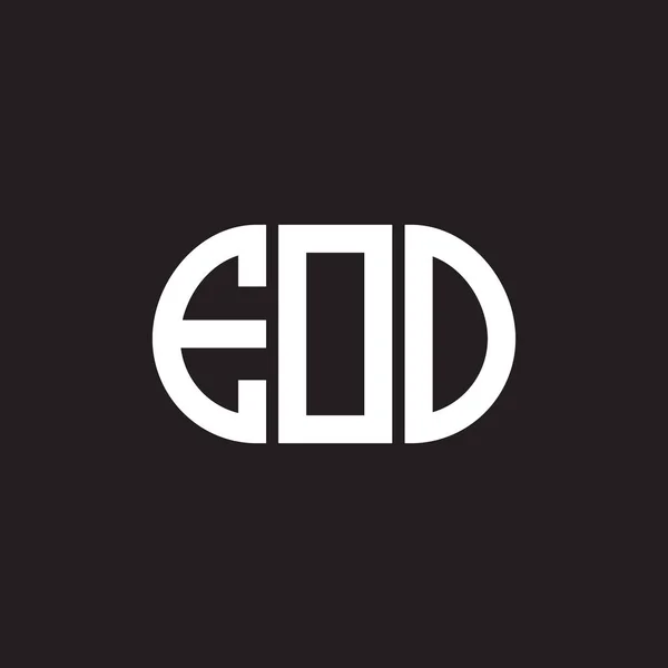 Siyah Arka Planda Eoo Harf Logosu Tasarımı Eoo Yaratıcı Harflerin — Stok Vektör
