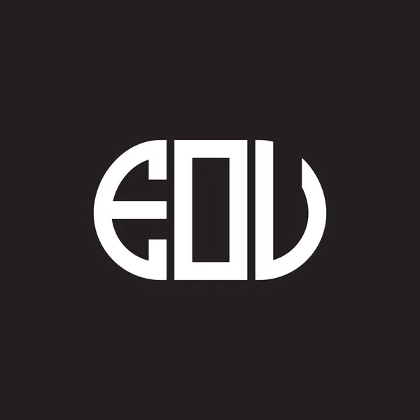 Siyah Arka Planda Eou Harf Logosu Tasarımı Eou Yaratıcı Harf — Stok Vektör
