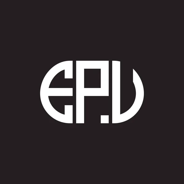 Σχεδιασμός Λογότυπου Γραμμάτων Epu Μαύρο Φόντο Δημιουργικά Αρχικά Epu Έννοια — Διανυσματικό Αρχείο